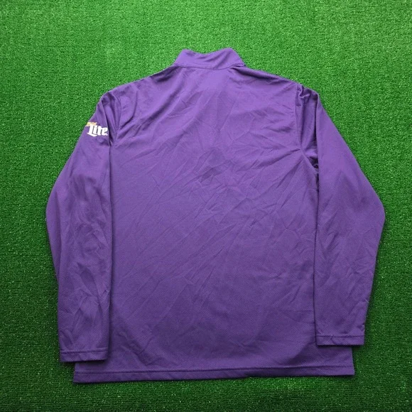 Baltimore Ravens Sweatshirt Mens XL Purple Quarter Zip Pullover Miller Lite Logo - Picture 8 of 8